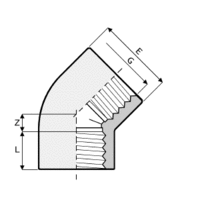 Gängvinkel 45° PVC