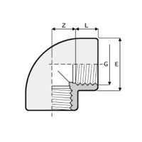 Gängvinkel 90° PVC