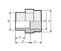 Övergångsnippel PVC utv limn/inv gänga